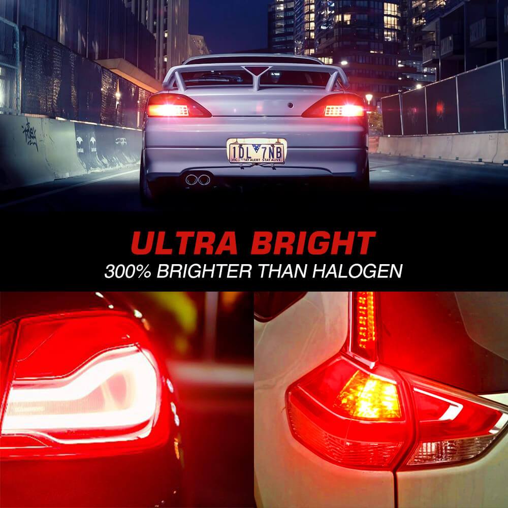 1157 2057 2357 7528 BAY15D LED Turn Signal Light Replacement Amber Red - NOVSIGHT Auto Lighting