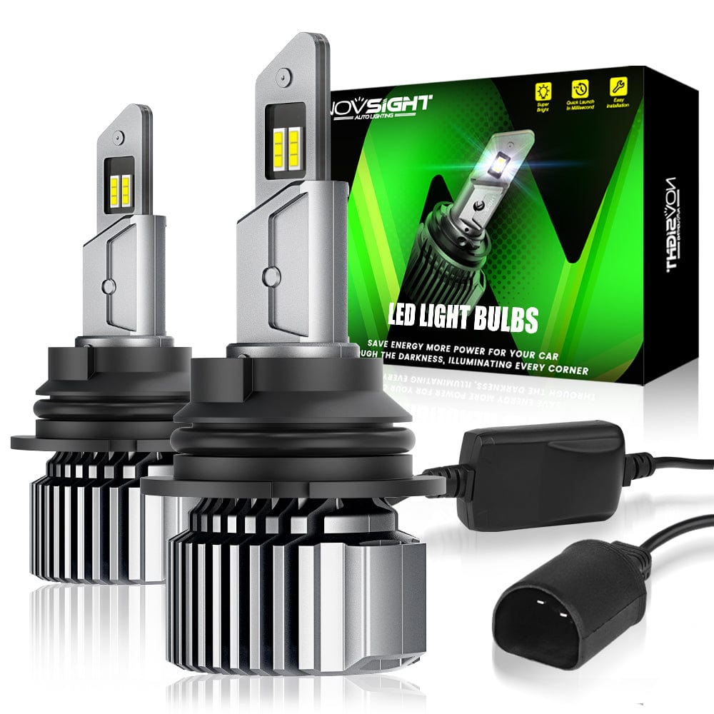 N52 Plus Series | H4 H7 H11 H13 9005 9006 9007 9012 LED Bulbs Automotive-Grade Chip 100W 20000LM 6500K White | 2 Bulbs - NOVSIGHT