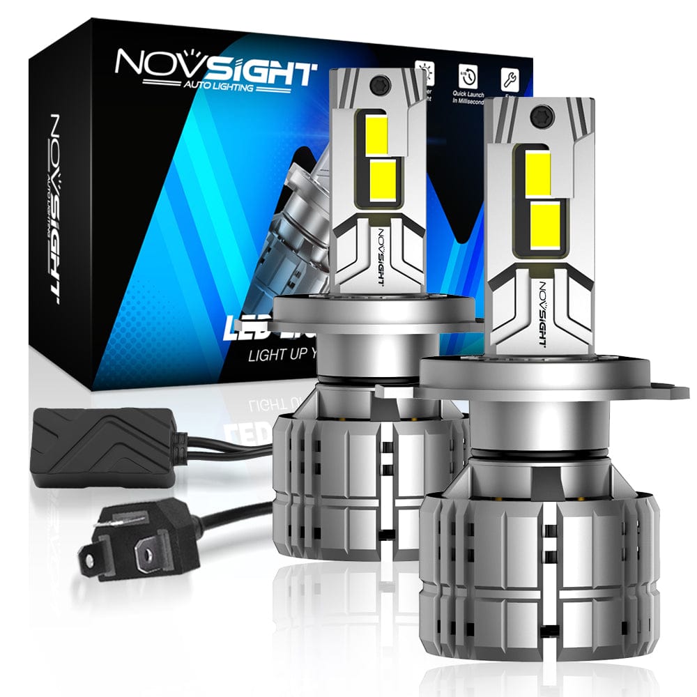 N60 Ultra Series | 9005 9006 H11 H4 H7 H13 9004 9007 9012 LED Bulbs Super Bright 200W 40000LM 6500K White | 2 Bulbs - NOVSIGHT