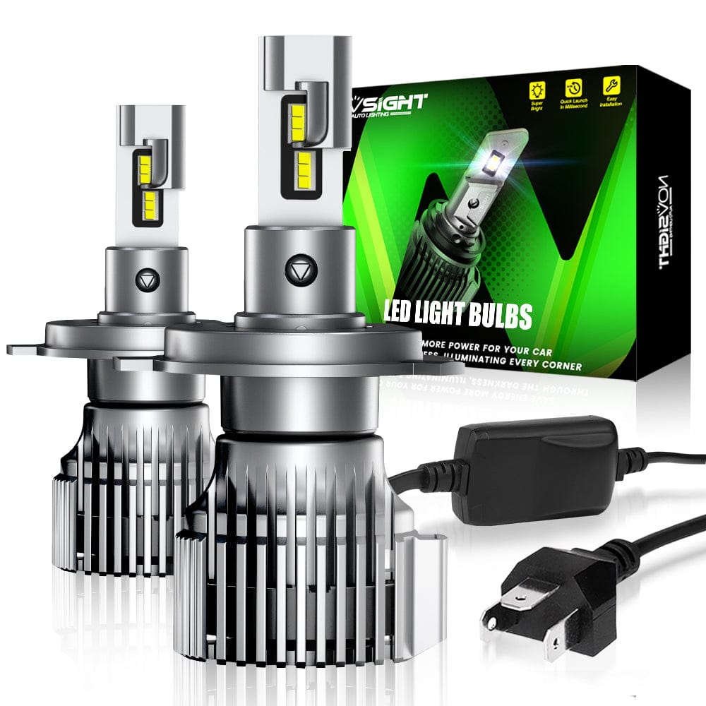 N52 Plus Series | H4 H7 H11 H13 9005 9006 9007 9012 LED Bulbs Automotive-Grade Chip 100W 20000LM 6500K White | 2 Bulbs - NOVSIGHT