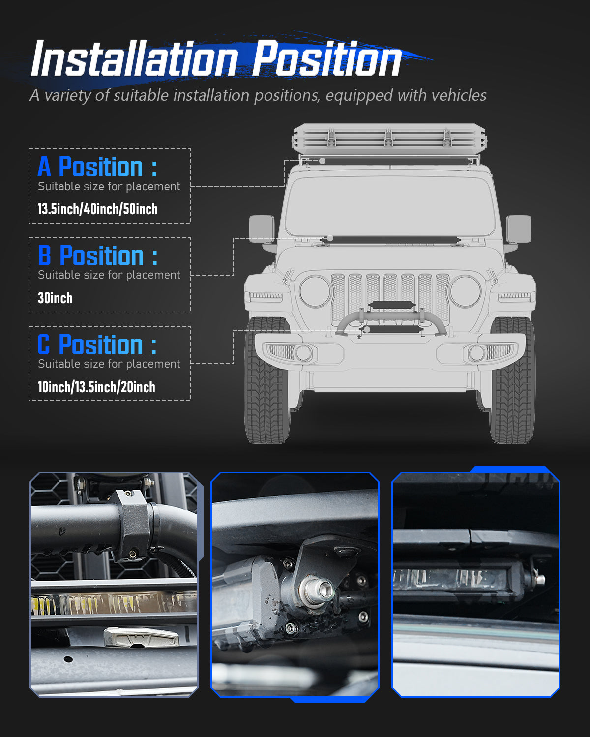 Off Road LED Light Bar 20 Inch Single Row Dual Beam White Amber - NOVSIGHT