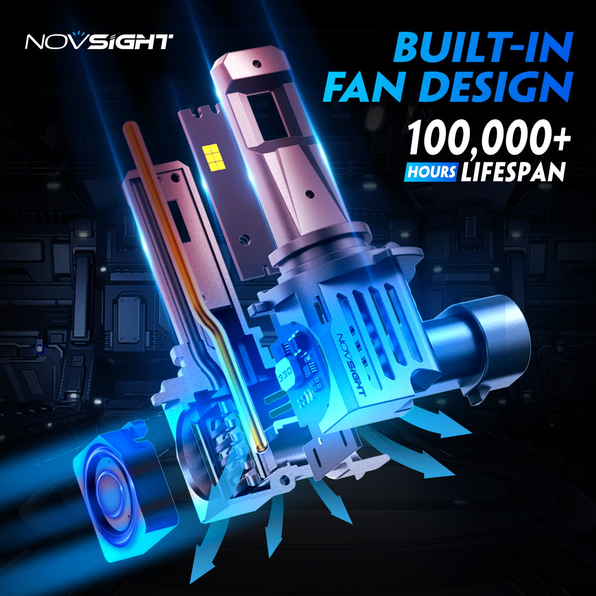 2007-2020 Chevrolet Silverado Custom-Fit LED Bulbs H11 9005 Conversion Kits 4 Bulbs - NOVSIGHT