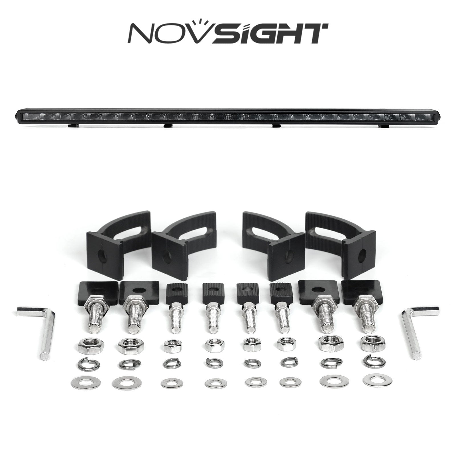 Off Road LED Light Bar 50 Inch Single Row Dual Beam White Amber - NOVSIGHT