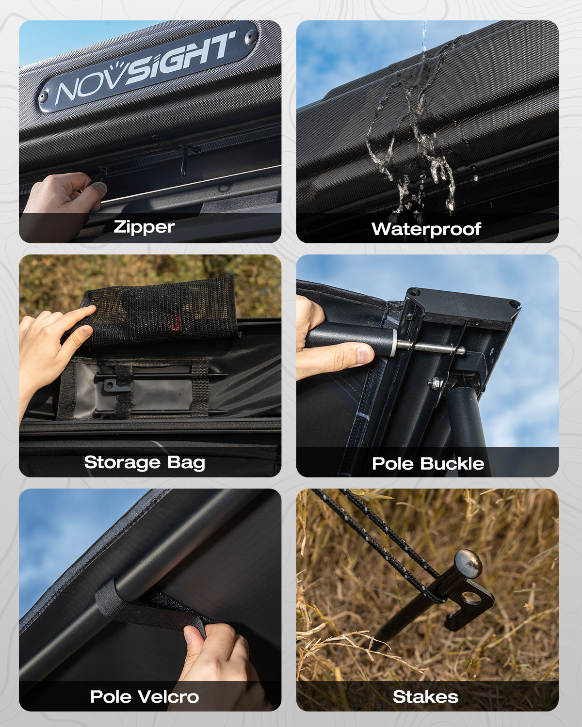 Novsight ABS Car Side Awning Tent for Camping - NOVSIGHT