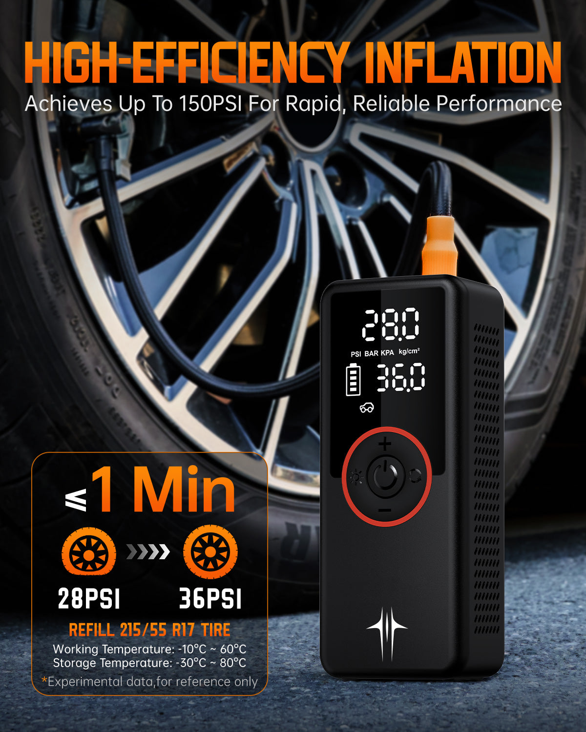 Tire Inflator Portable Versatile Air Compressor Tire Air Pump for Car Tires - NOVSIGHT