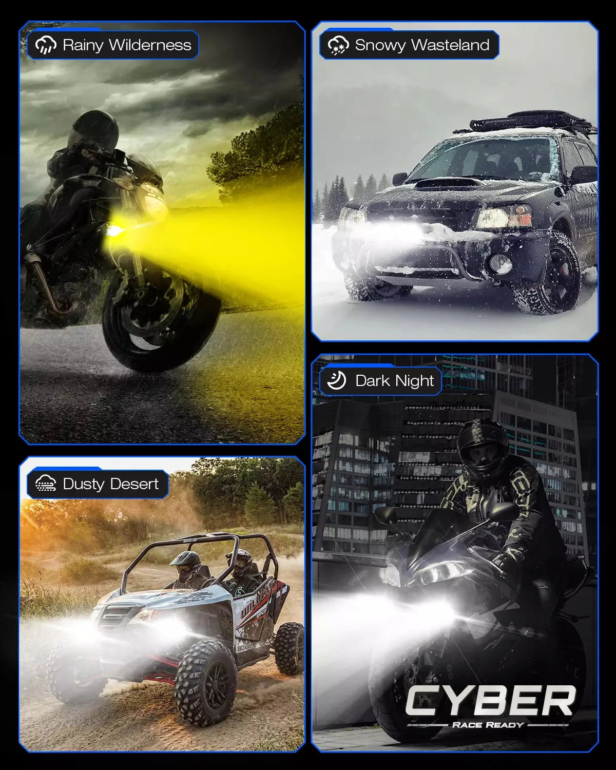 CYBER Series | 2 Inch LED Pods Off-road Motorcycle UTV ATV Driving Lights Multi Modes