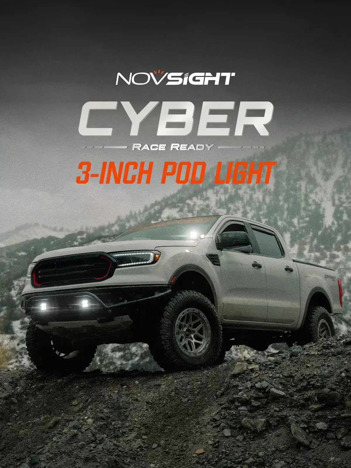 NOVSIGHT CYBER1 3インチ オフロードポッドライト Novsight Cyber 1 Series 3-Inch LED Pod Lights