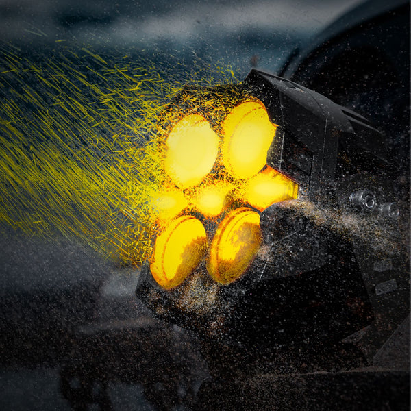 CYBER Series 6-Inch LED Pod Lights – Amber & White Light | Warrior Black