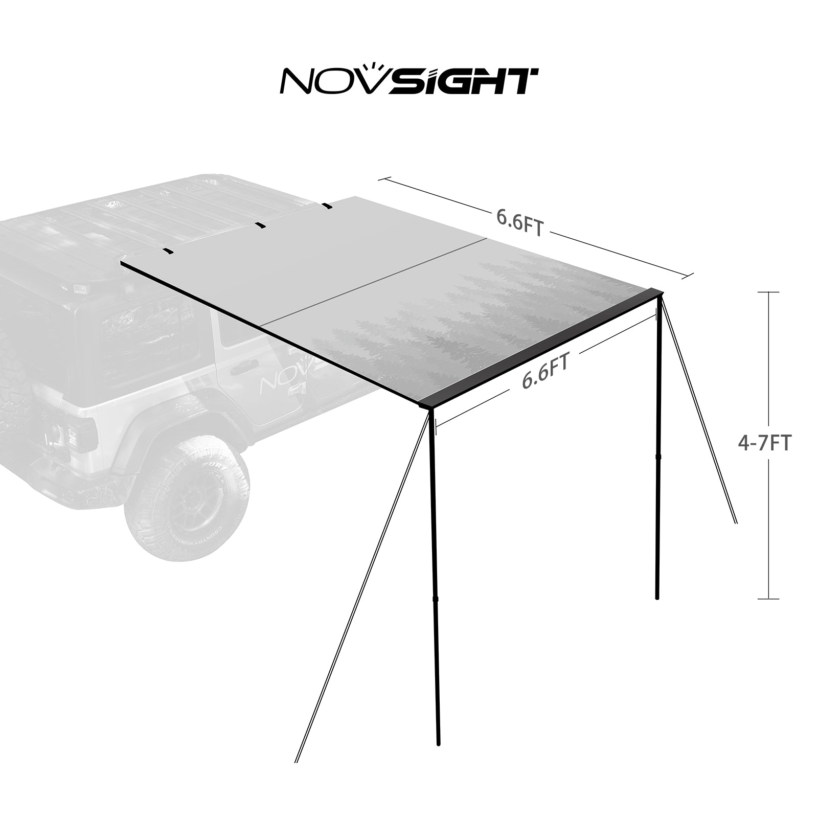 Novsight Car Side Awning Tent for Outdoor Camping Shelter - NOVSIGHT