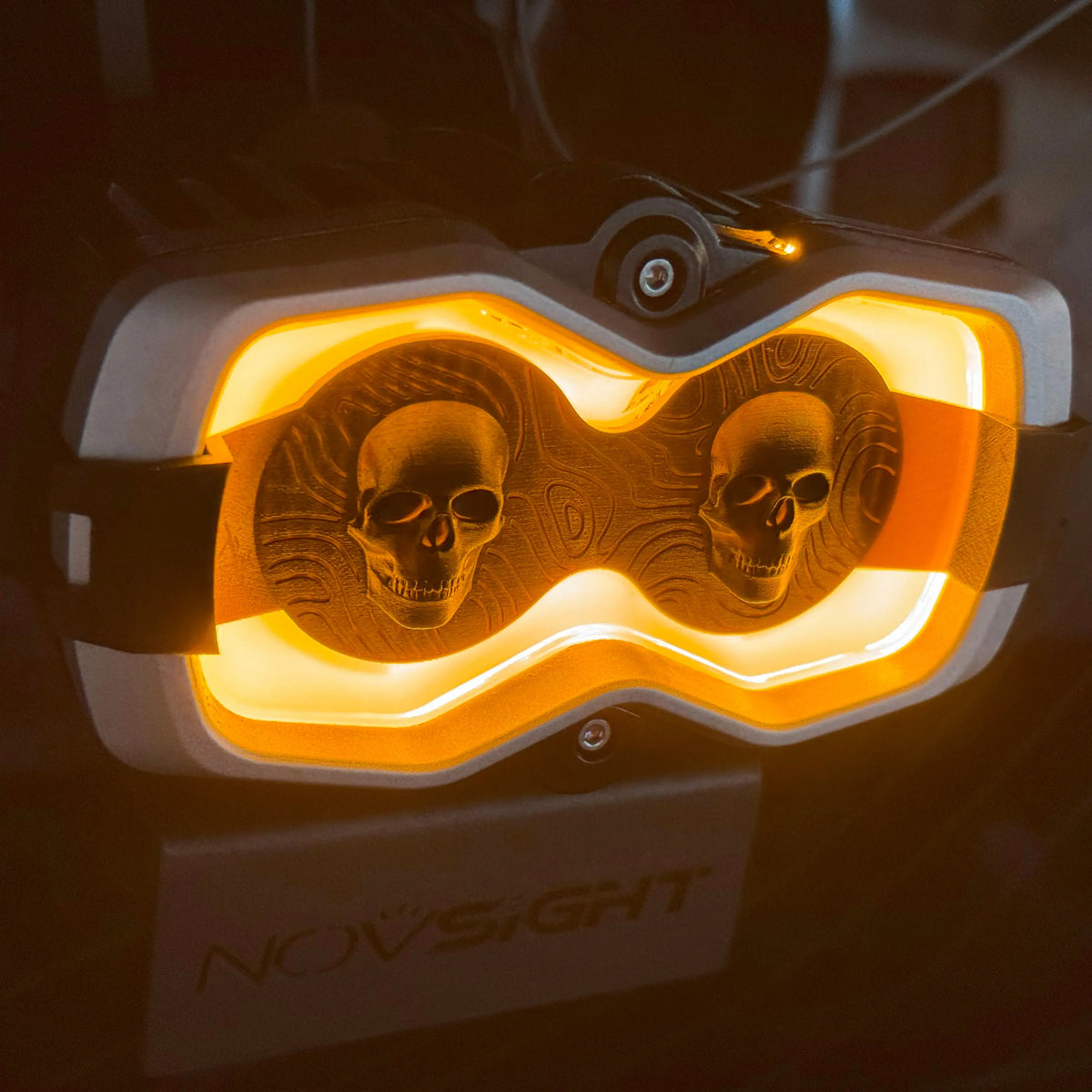 NOVSIGHT HALO 4.5" Dual-Skull Blackout Covers with DRL Cutouts (2pcs/Set)