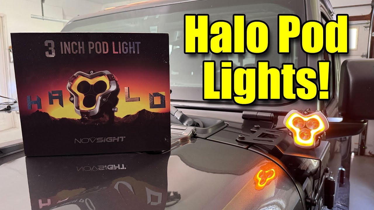 NOVSIGHT HALO Pro Series 3-inch LED Pod Lights with Dynamic DRL