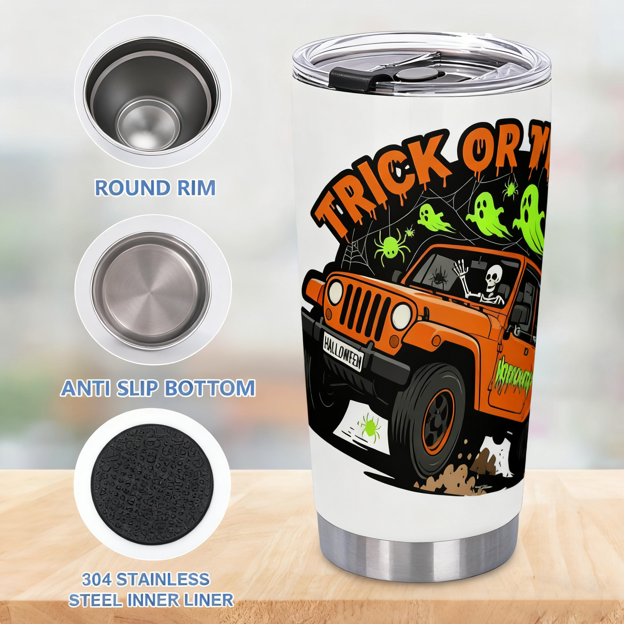 Halloween Travel Mug with Lid - NOVSIGHT