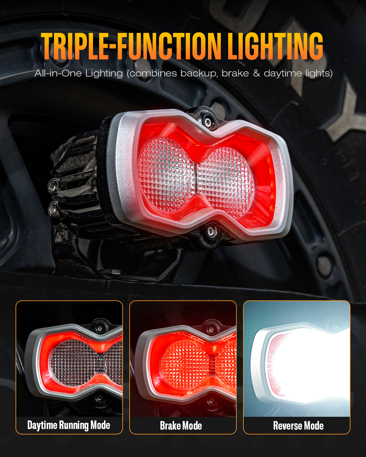 HALO Series 4.5" LED Third Brake Light Reverse Light 1Pc/Set - NOVSIGHT