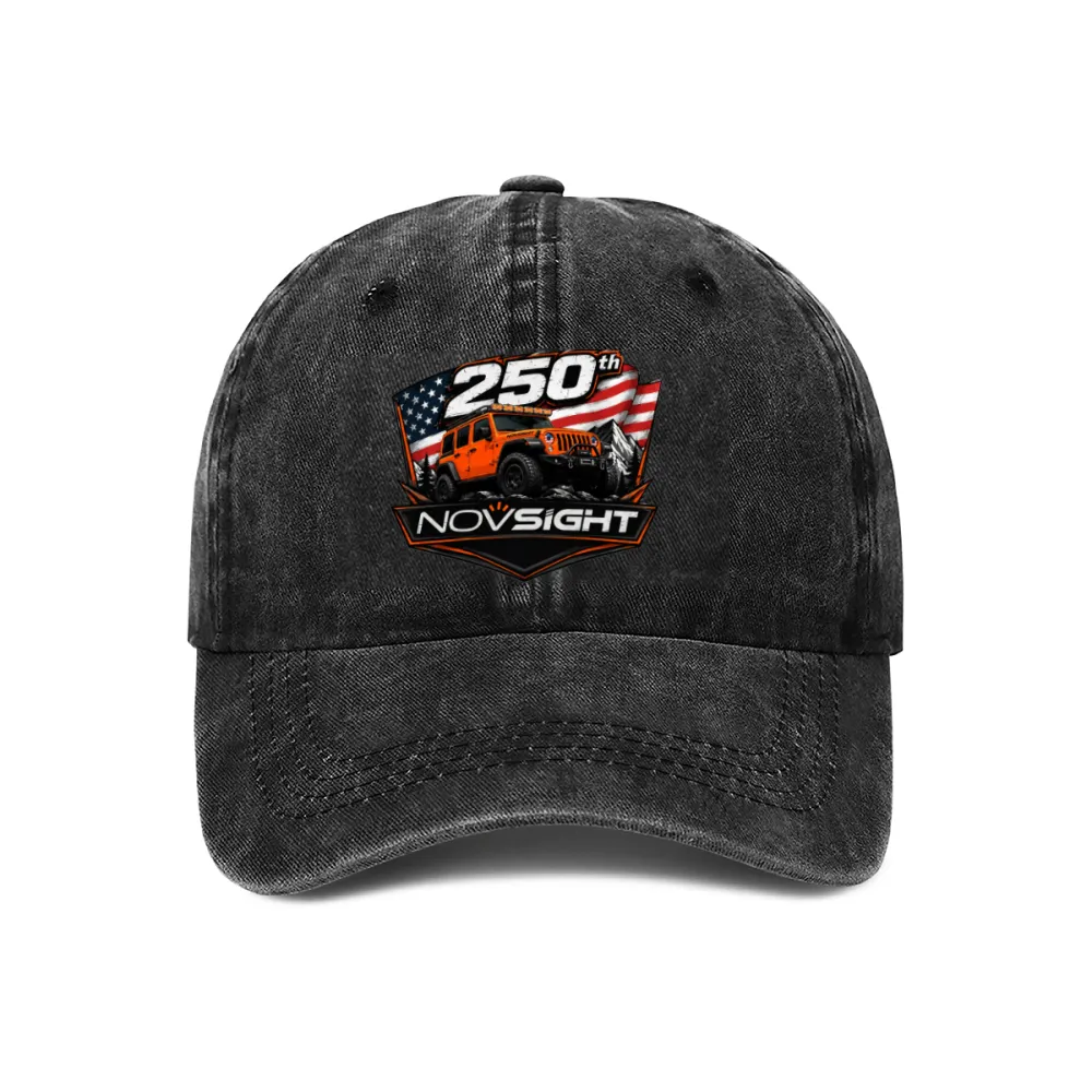 Novsight Gorra de béisbol bordada 3D para hombres y mujeres – Lado de malla transpirable, ajuste ajustable, negro