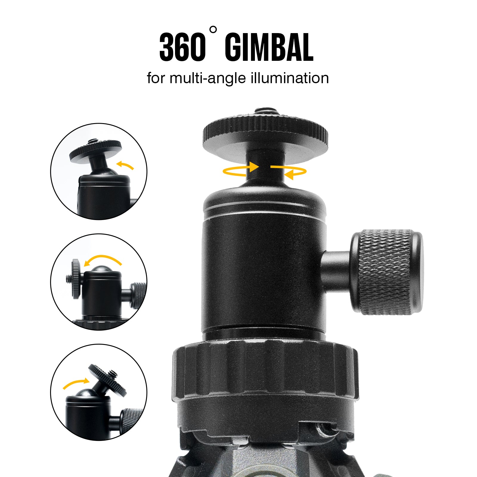 Portable LED Work Light Tripod 1/4 Spiral Portable Stand With Universal Shaft Extension Rod - NOVSIGHT