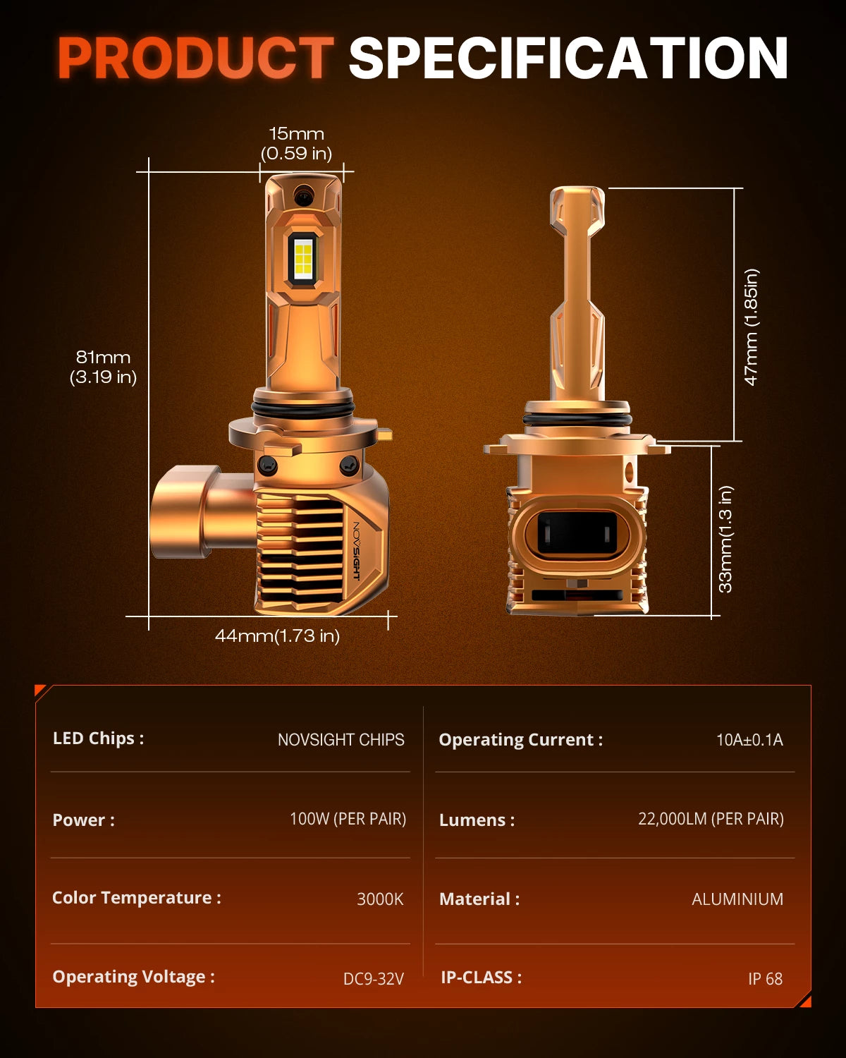 N62 9006 Bulbs Specifation