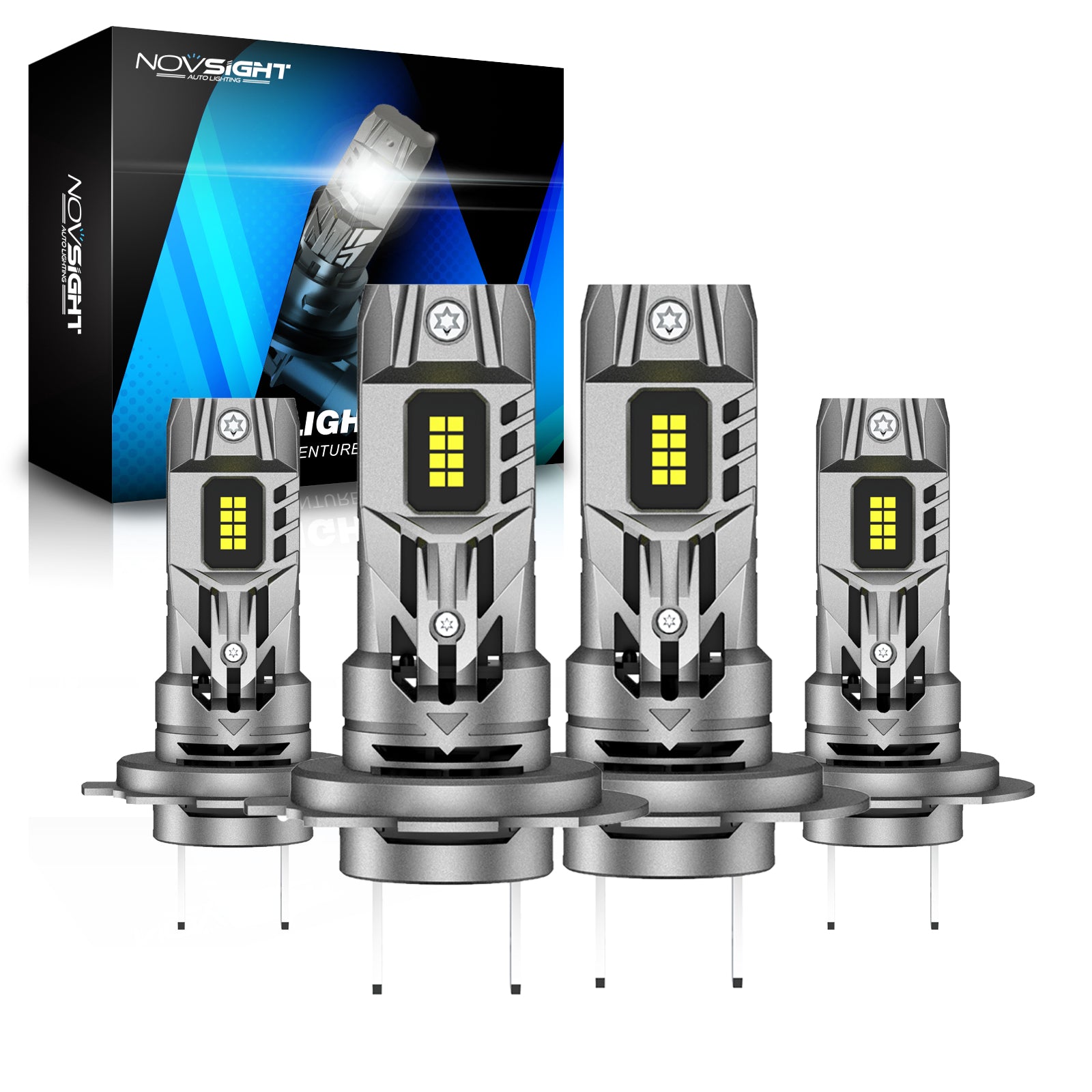 2003-2015 Mercedes Benz ML350/ML550 LED Headlight Bulb H7 Combo Hi/Lo Beam Halogen Replacement Kit | 4 Bulbs - NOVSIGHT