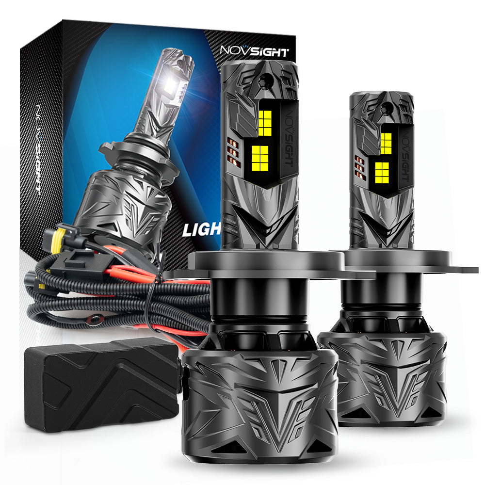 N70 Series | H4 9003 HB2 LED Bulbs Super Bright Headlights 240W 50000LM 6500K White | 2 Bulbs - NOVSIGHT
