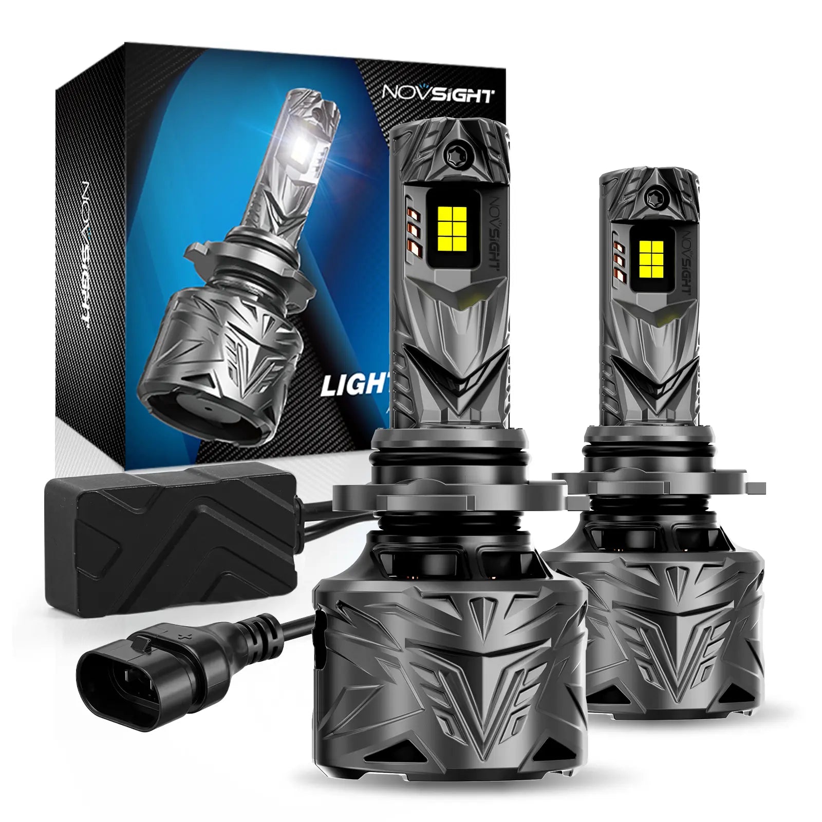 N70 Series | H4 H7 H11 H13 9004 9005 9006 9007 9012 LED Bulbs Super Bright Headlights 240W 50000LM 6500K White | 2 Bulbs Headlight | Novsight