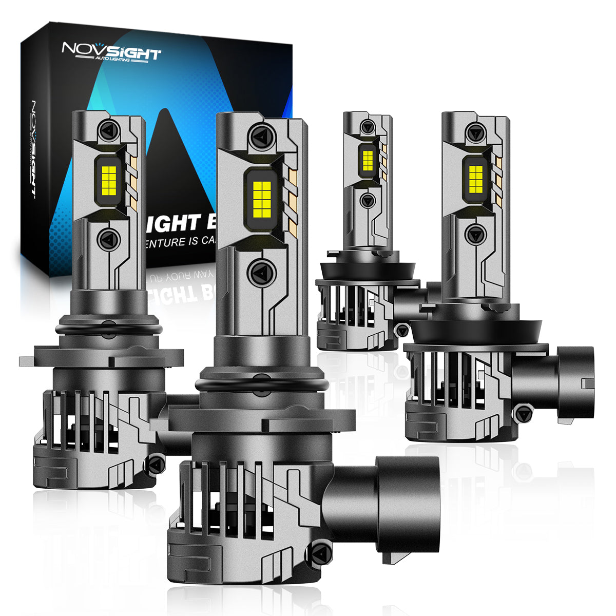 1997-2004 Chevrolet Corvette 9005 9006 LED Headlight Bulbs High and Low Beam Replacement Conversion Kit pack of 4 - NOVSIGHT
