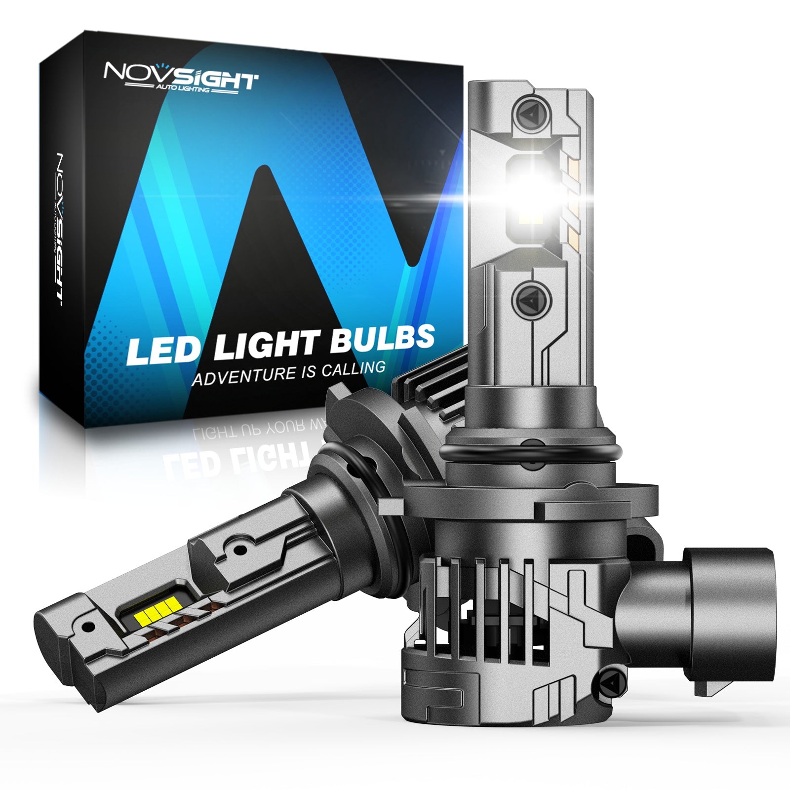 N99 Series Wireless | H4 H7 H11 H13 9004 9005 9006 9007 9012 LED Headlight Bulbs 100W 24000LM 6500K White | 2 Bulbs - NOVSIGHT