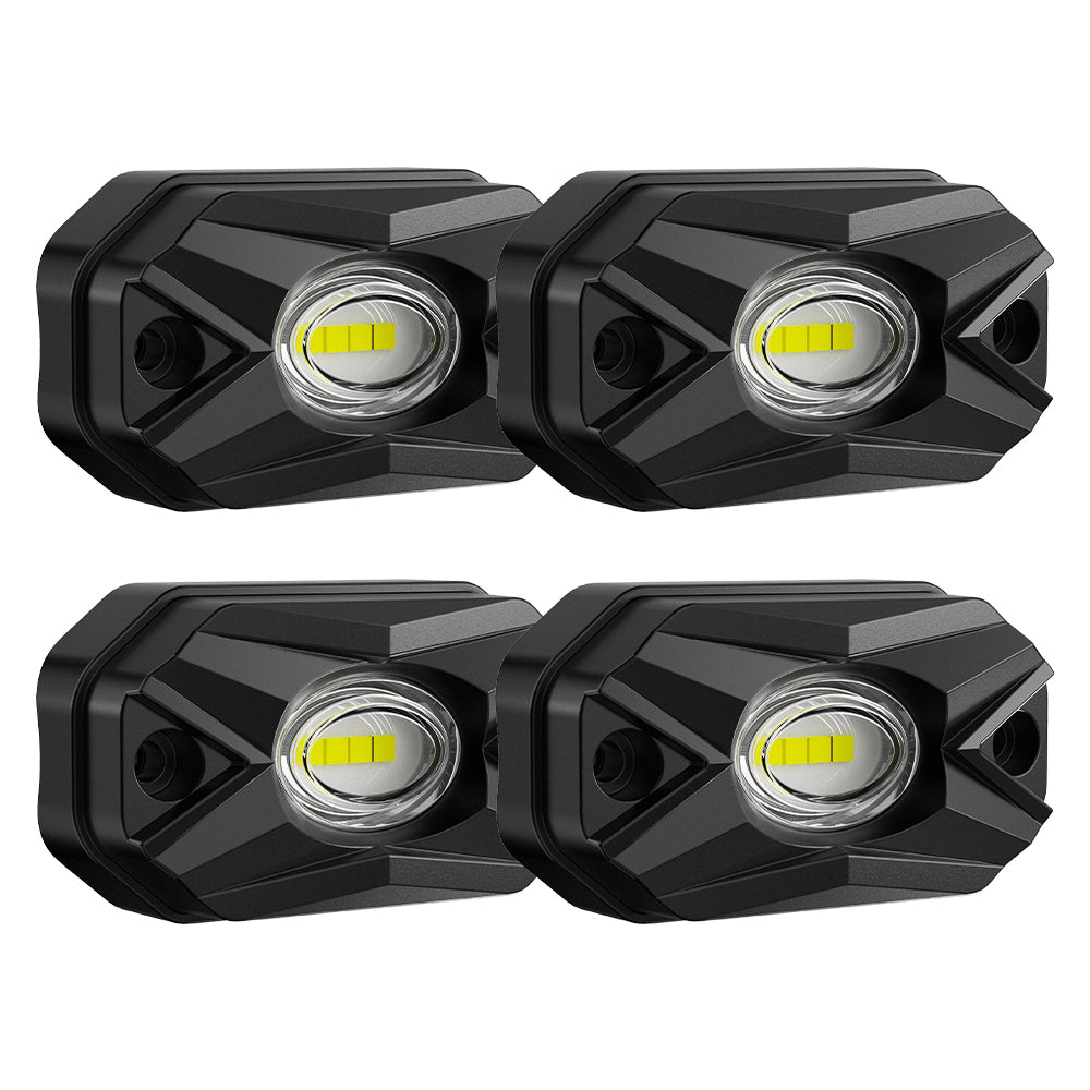 LED Rock Lights Kit White Light Flood Beam (4 Pods/8 Pods Set) - NOVSIGHT