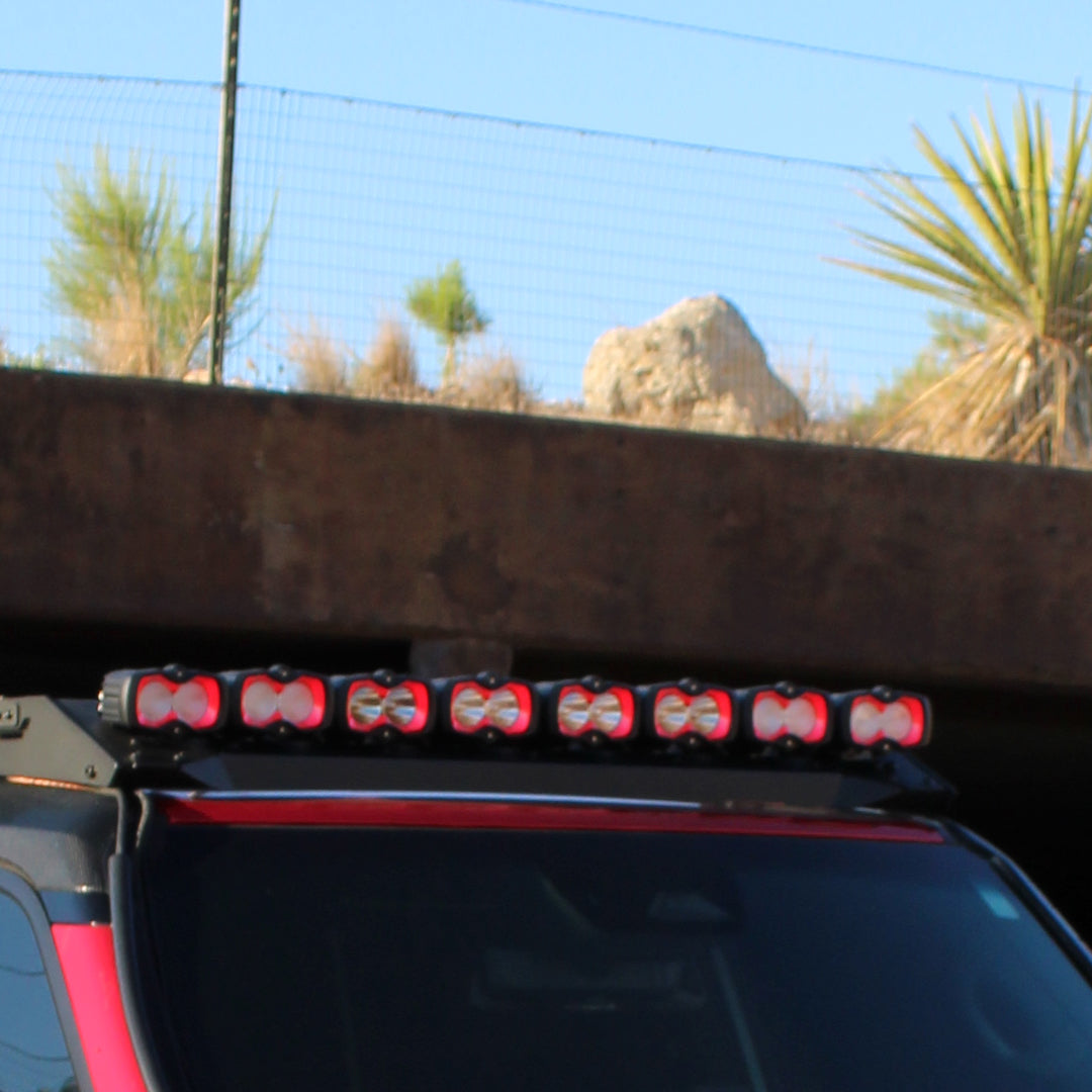 Toyota Land Cruiser Off-Road Lights HALO SE Series LED Pod Lights with Red and White DRL