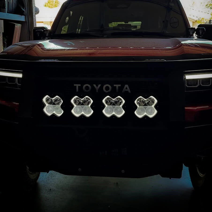 Toyota Land Cruiser Off-Road Lights HALO SE Series LED Pod Lights with Red and White DRL