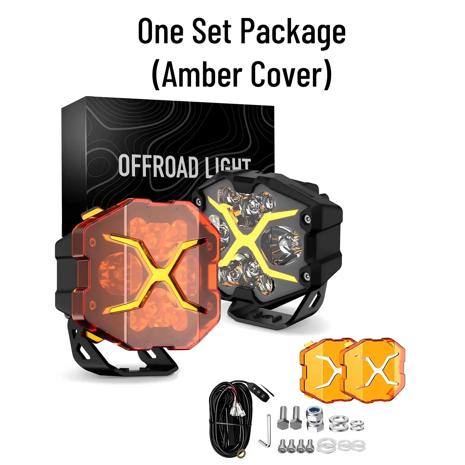 Jeep Wrangler JK Rubicon With X Series 4-Inch LED Pod Light X-Line DRL Driving Lights