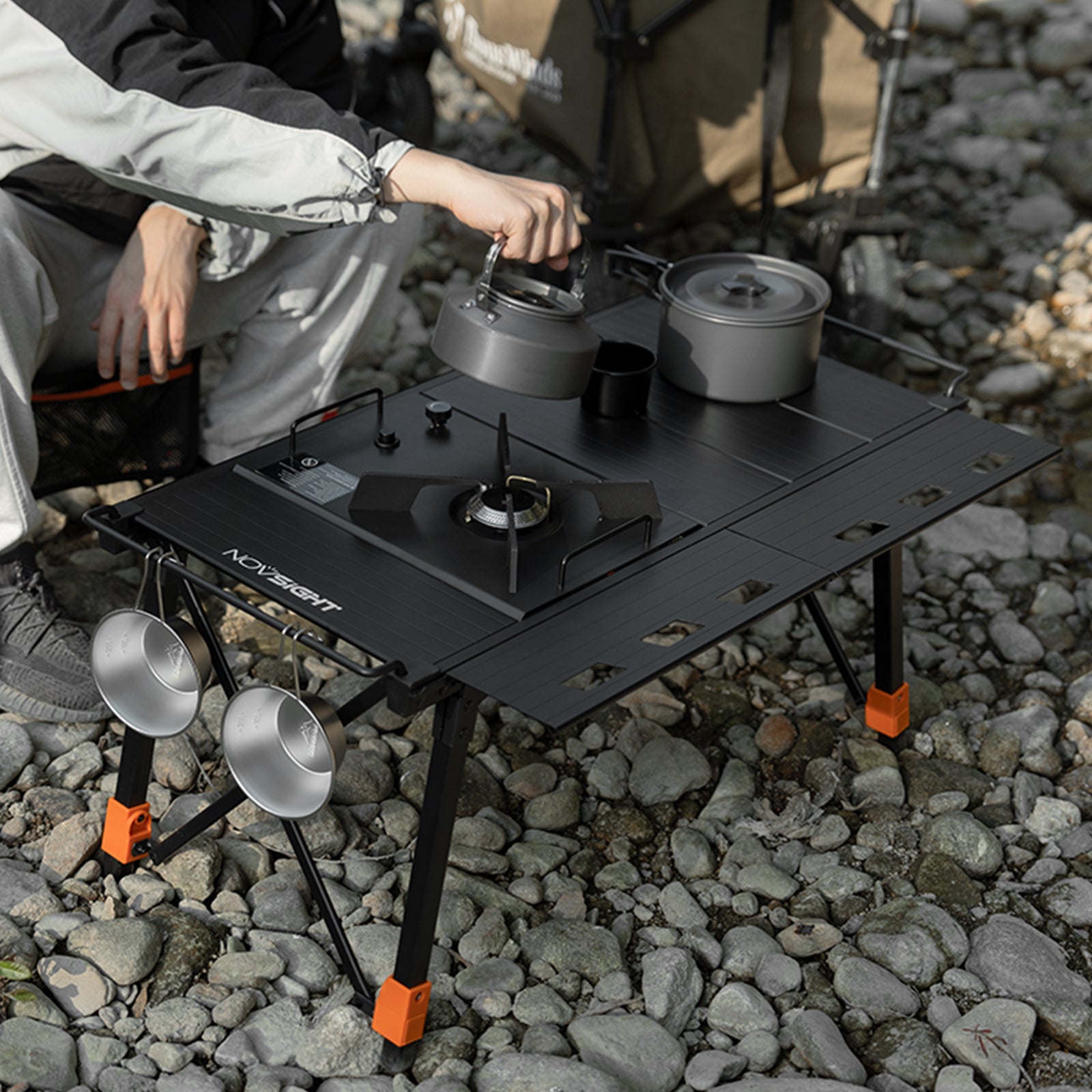 Rove Series | Camping Dining Table IGT Iron Grill Table Foldable Height Adjustable - NOVSIGHT