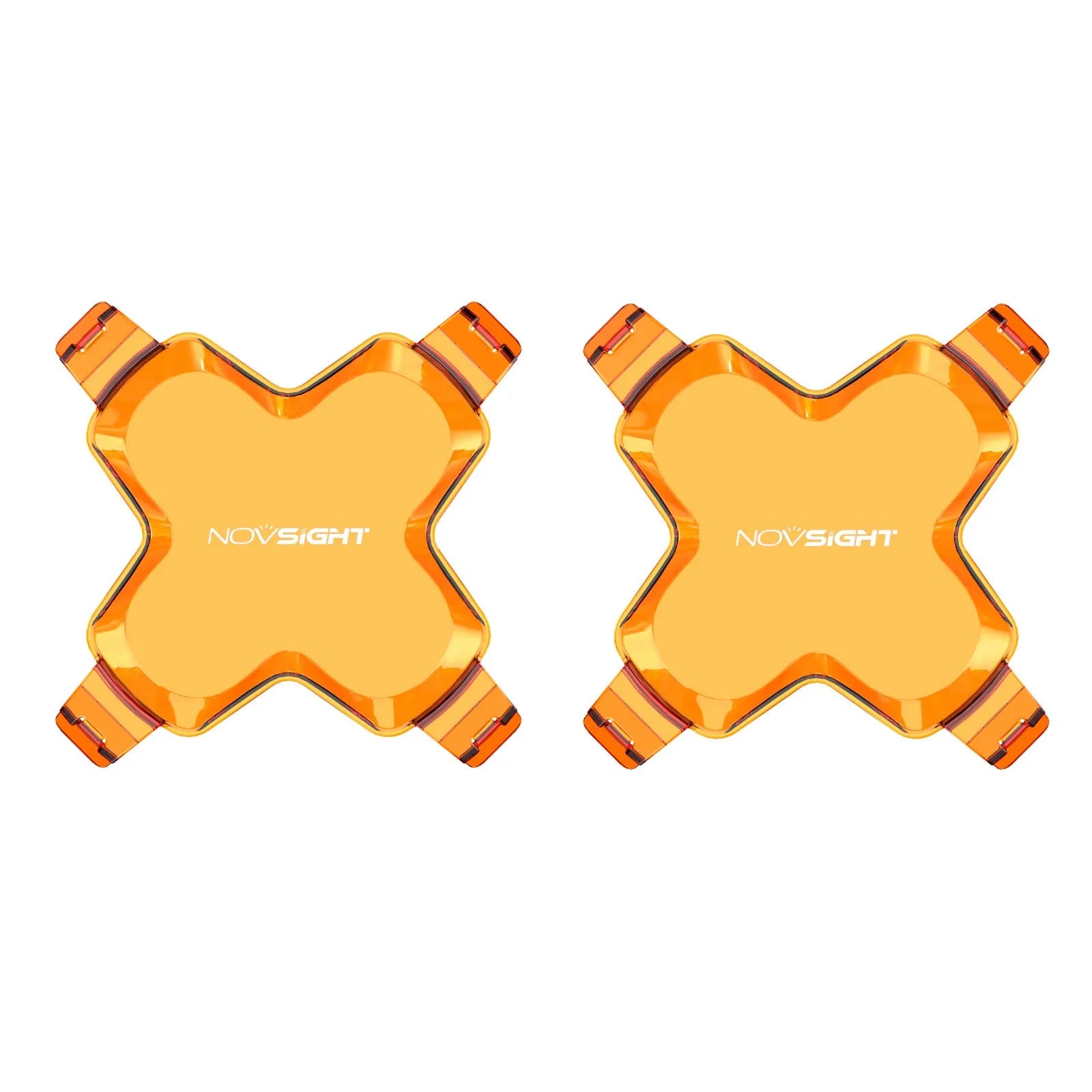 HALO 6-inch LED Pod Light Black Amber Shield Cover (2pcs/Set)