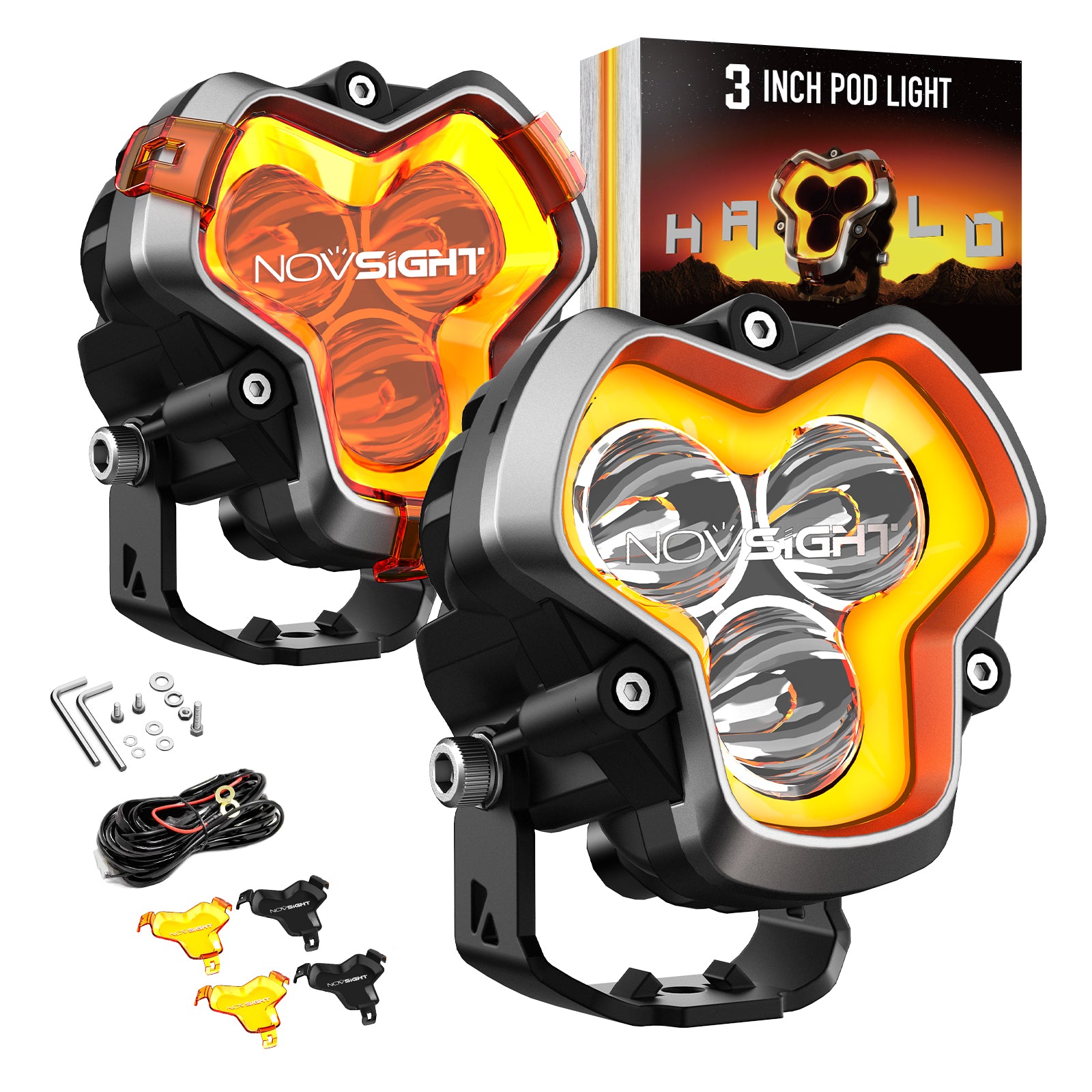 Halo Series Off-road LED Pod Lights Kit for Ford Bronco - NOVSIGHT