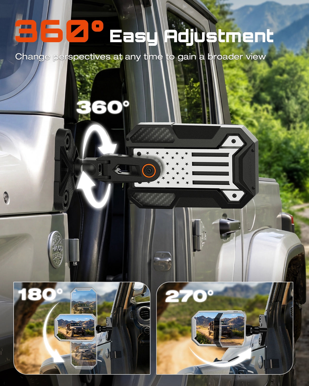 9-inch Side Mirrors for Doorless Driving on 2007–2018 Jeep Wrangler JK JKU - NOVSIGHT