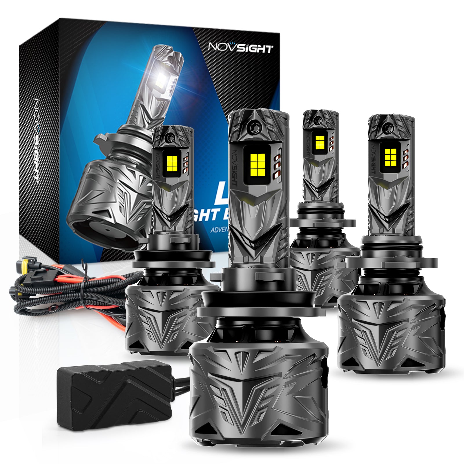 1997-2004 Chevrolet Corvette 9005 9006 LED Headlight Bulbs High and Low Beam Replacement Conversion Kit pack of 4 - NOVSIGHT