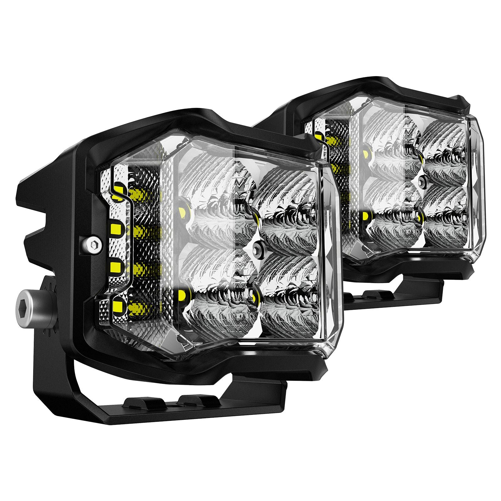 Rock Series | 4-Inch LED Pod Lights Auxiliary Lights with Side Lights - NOVSIGHT