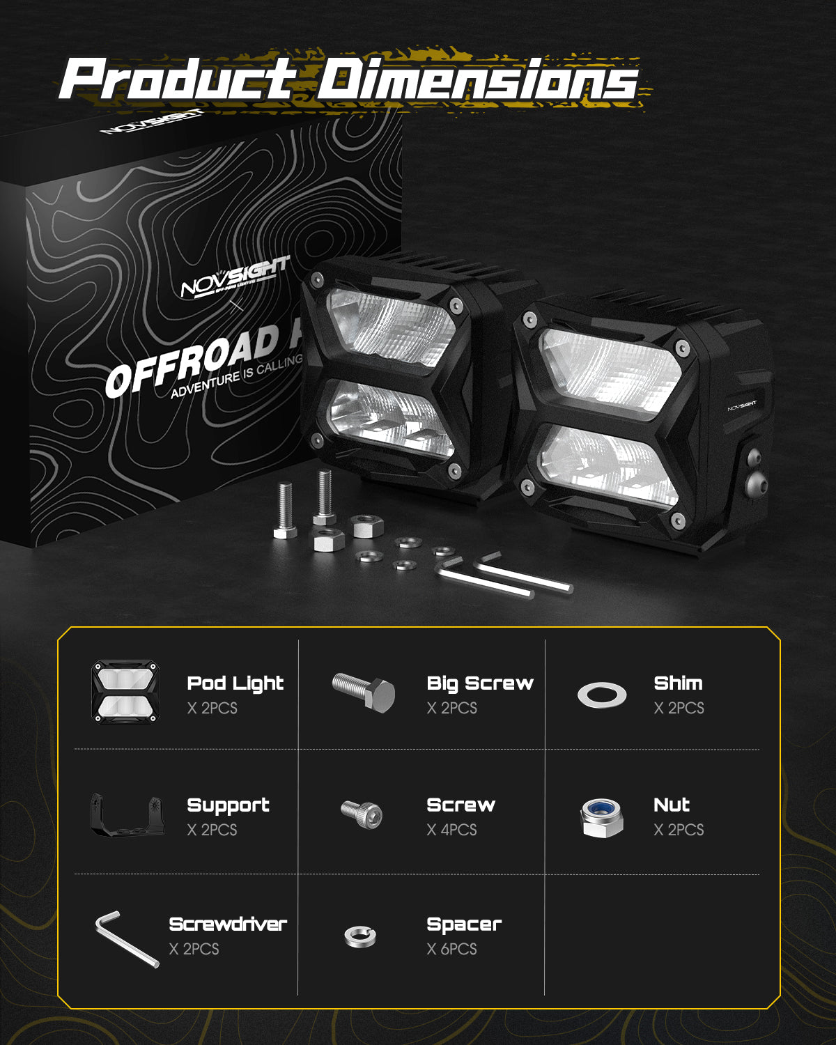 Rock Series | 4-inch LED Pod Lights Spotlights - NOVSIGHT