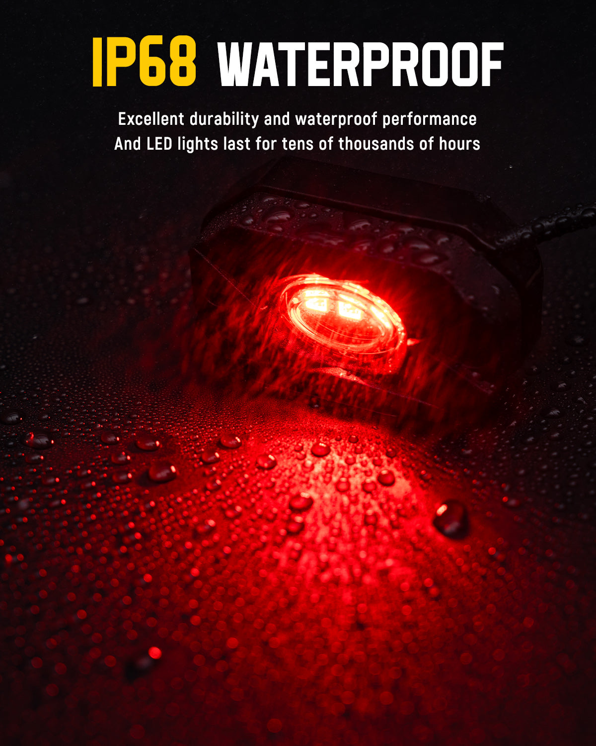 RGB LED Rock Lights Kit One to Eight (4Pods Set /8 Pods Set) - NOVSIGHT