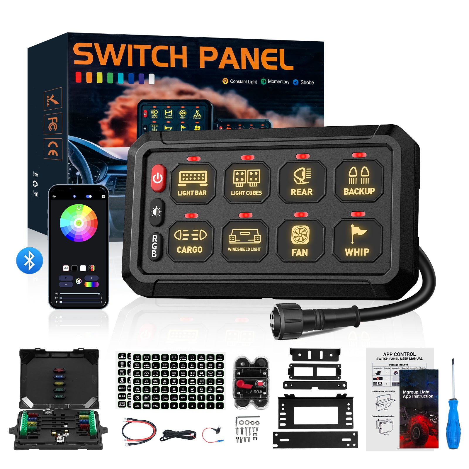 CYBER1 Series LED Pod Light Combo with Smart Switch Panel Kit - NOVSIGHT