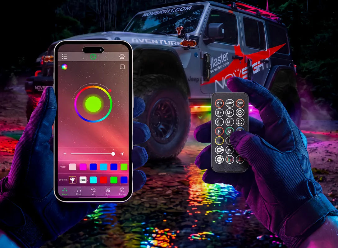 Controlling underglow colors and modes from the phone app and RF remote