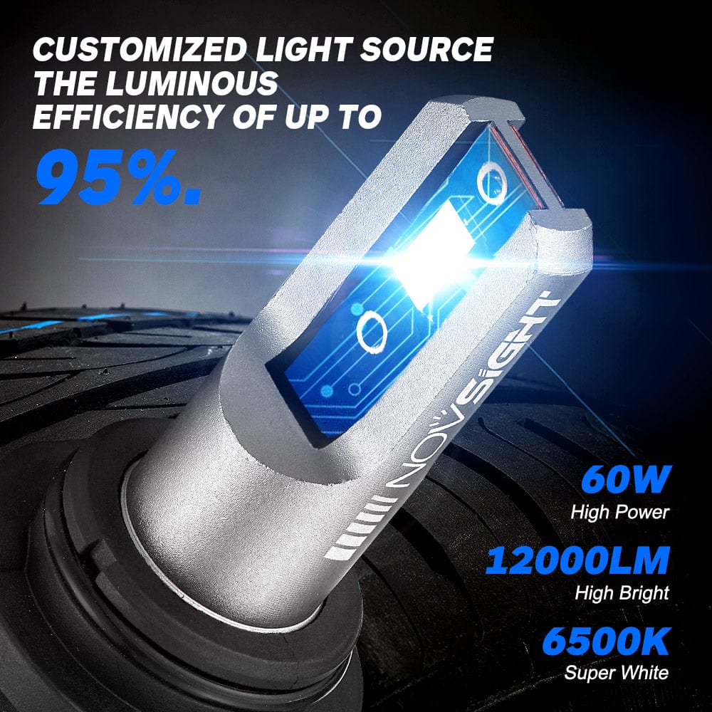 N11 Standard Series | H4 H7 H11 H13 9004 9005 9006 9007 9012 LED Bulbs Cost-Effective 60W 13000LM 6500K White | 2 Bulbs - NOVSIGHT