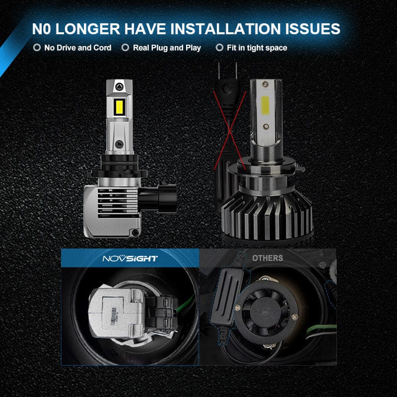 9005 LED headlight bulbs without installation issues