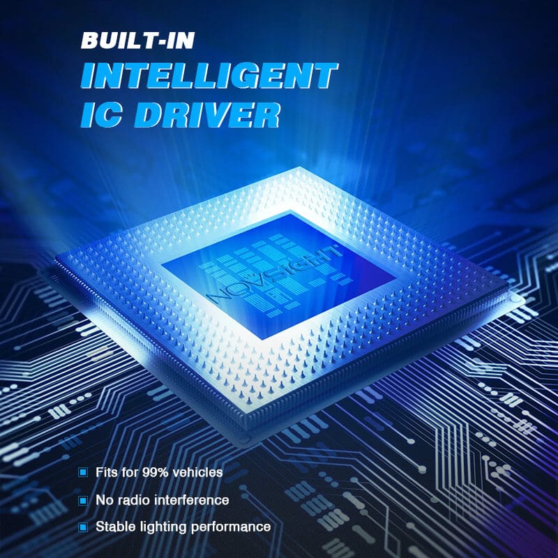 H11 LED headlight bulbs with intelligent IC driver